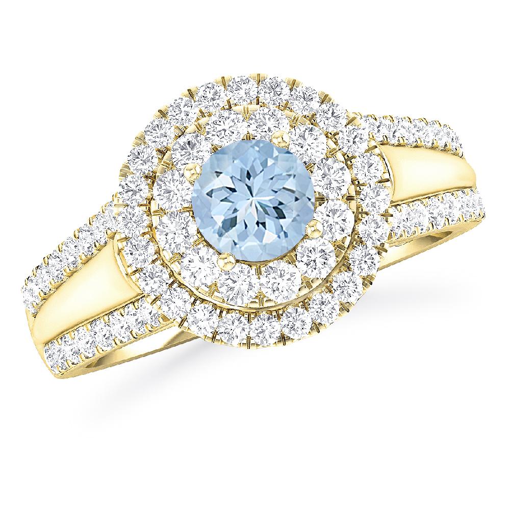 Yellow Gold - Aquamarine