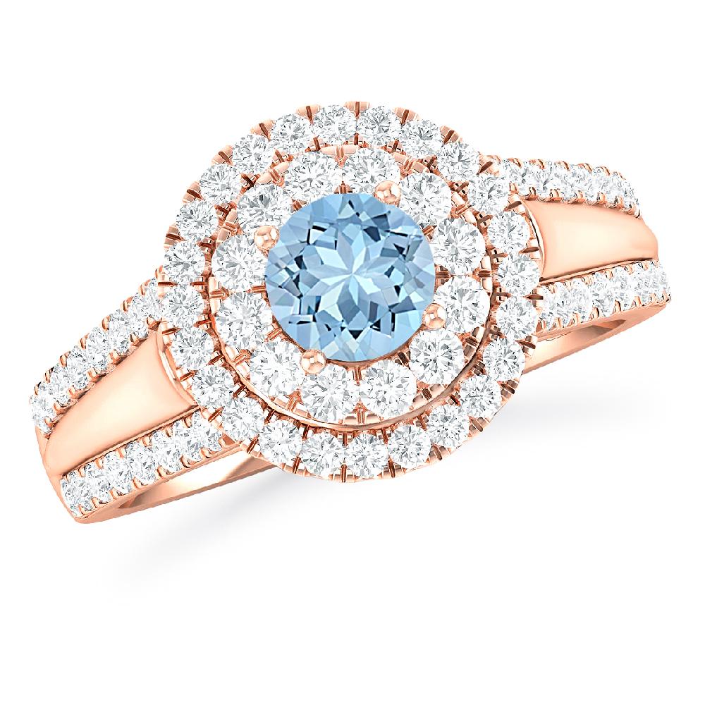 Rose Gold - Aquamarine