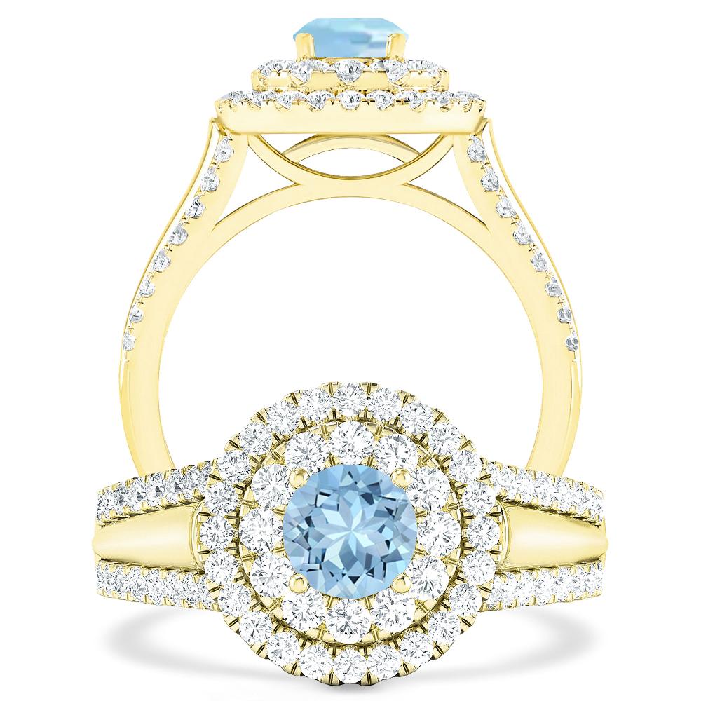 Yellow Gold - Aquamarine