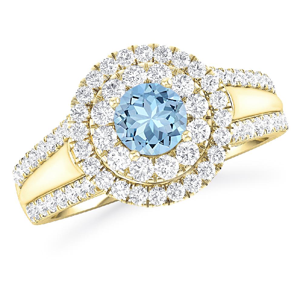 Yellow Gold - Aquamarine