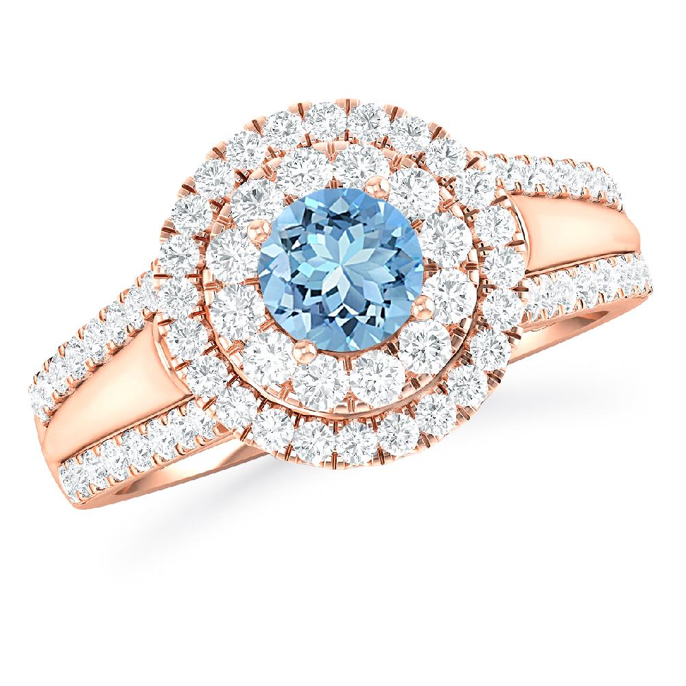 Rose Gold - Aquamarine