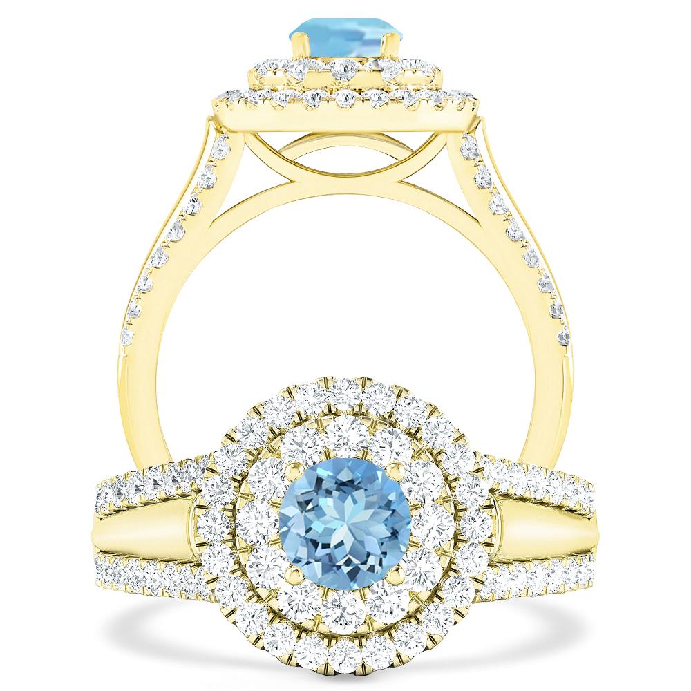 Yellow Gold - Aquamarine