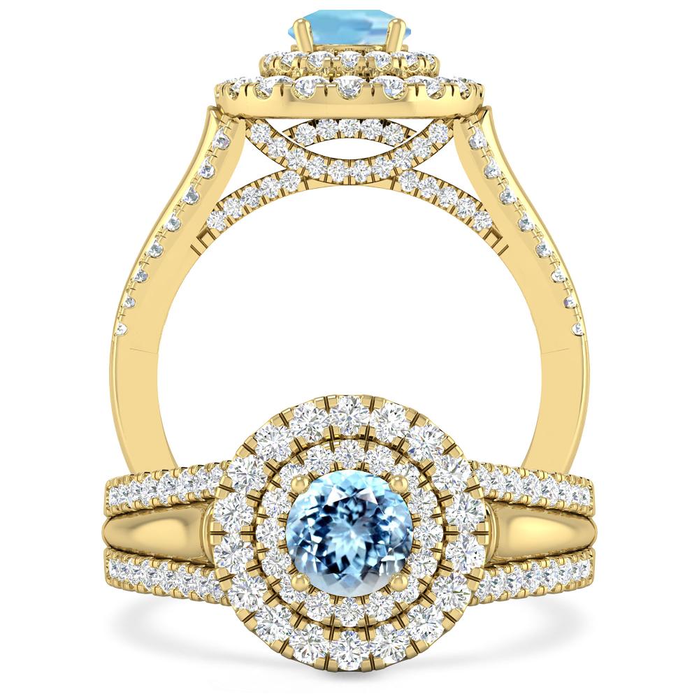 Yellow Gold - Aquamarine