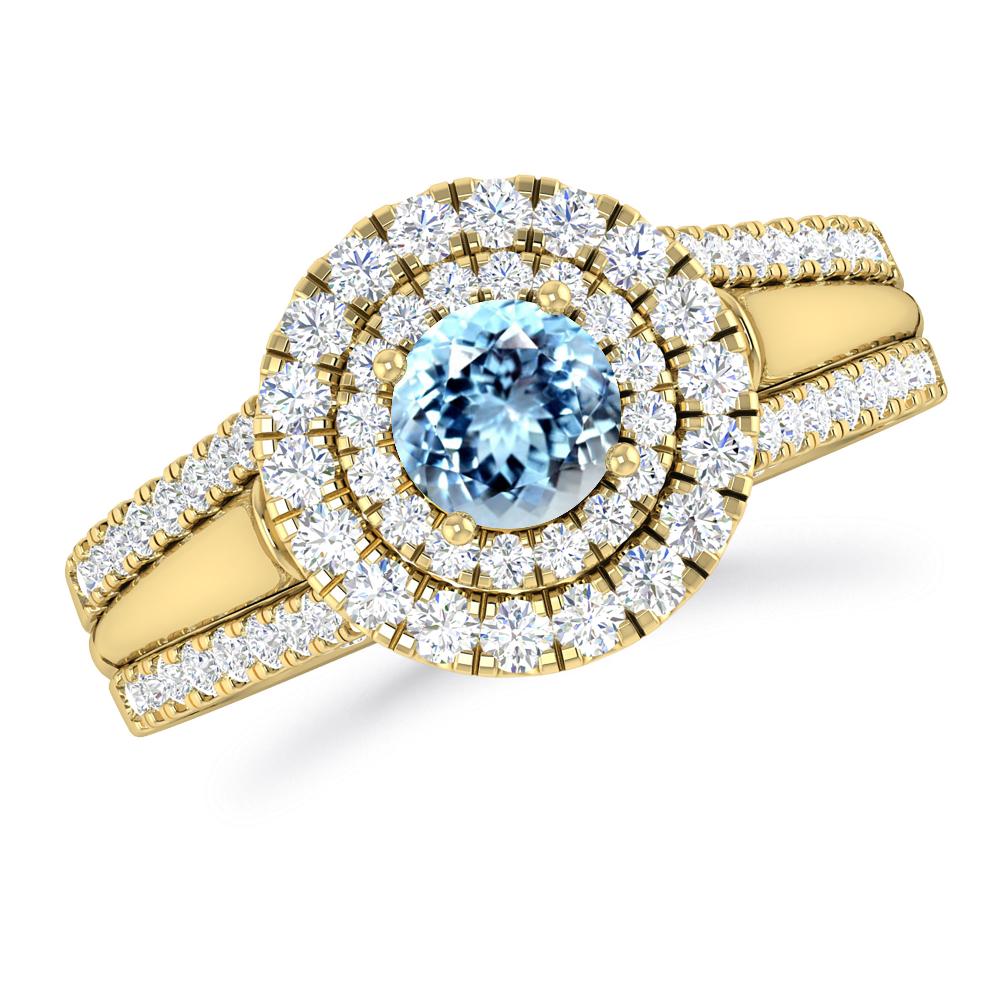 Yellow Gold - Aquamarine