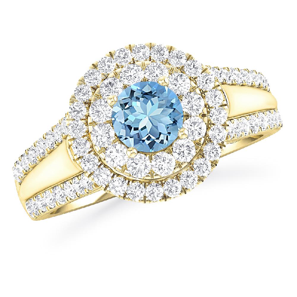 Yellow Gold - Aquamarine