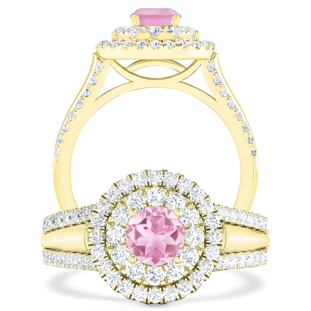 Yellow Gold - Pink Tourmaline