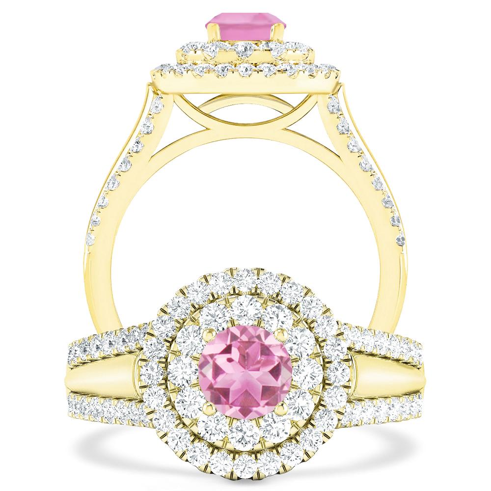 Yellow Gold - Pink Tourmaline