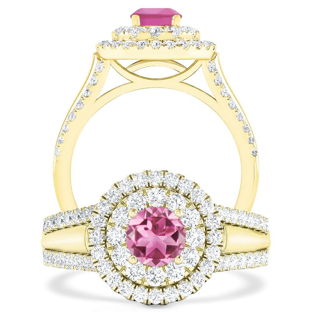 Yellow Gold - Pink Tourmaline