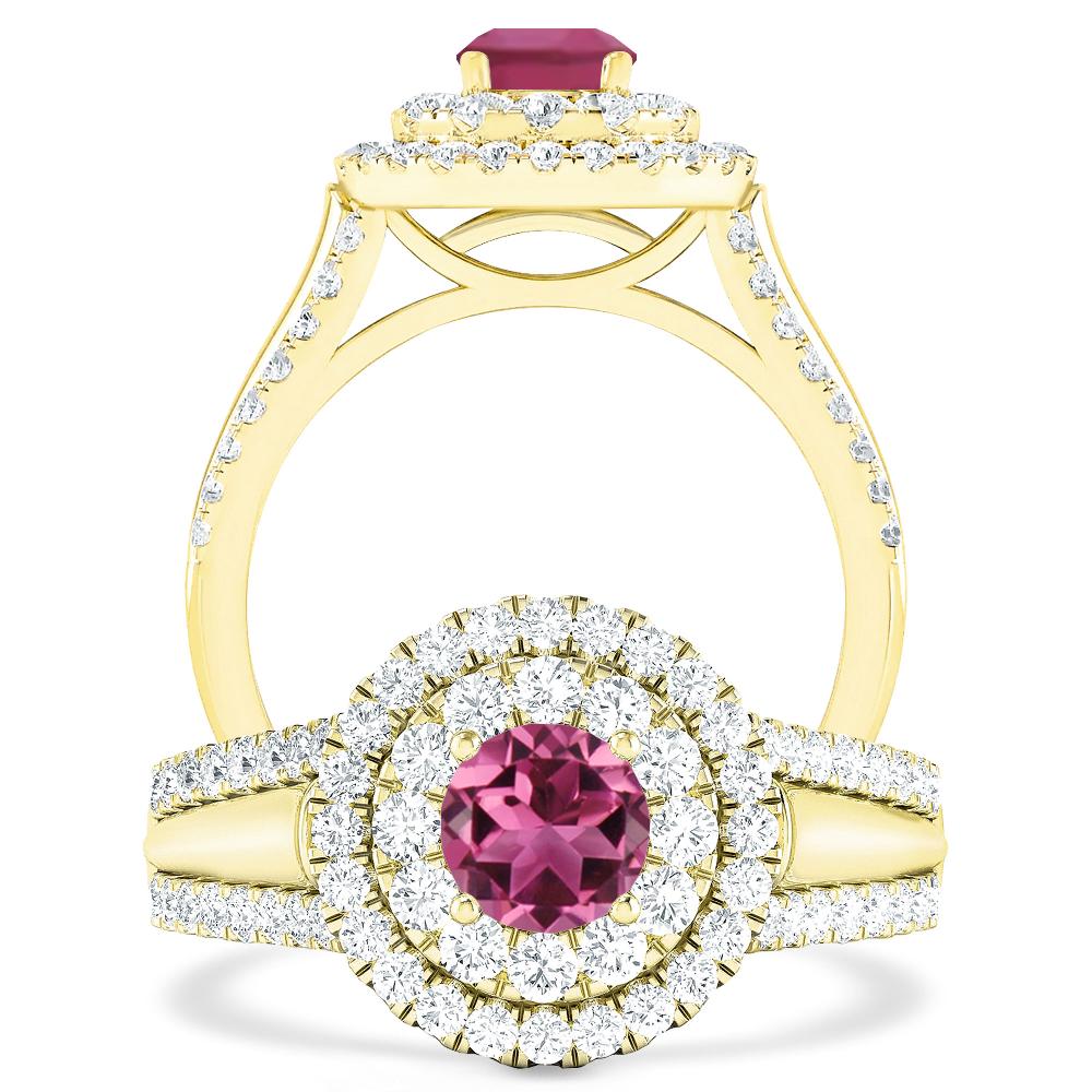 Yellow Gold - Pink Tourmaline