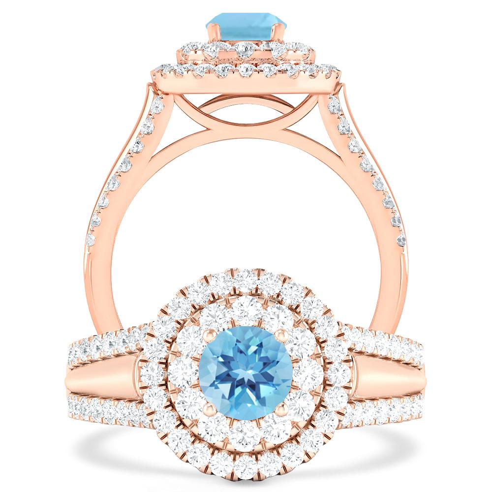 Rose Gold - Blue Topaz