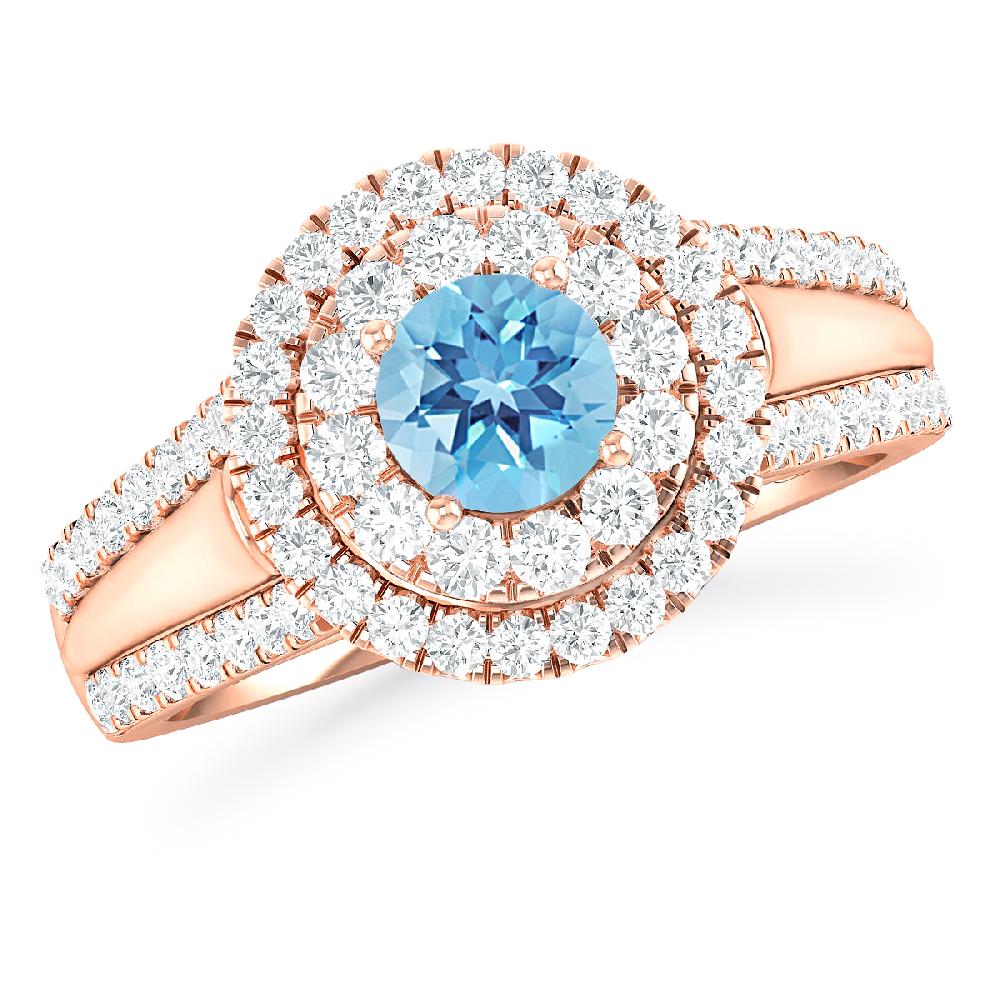 Rose Gold - Blue Topaz