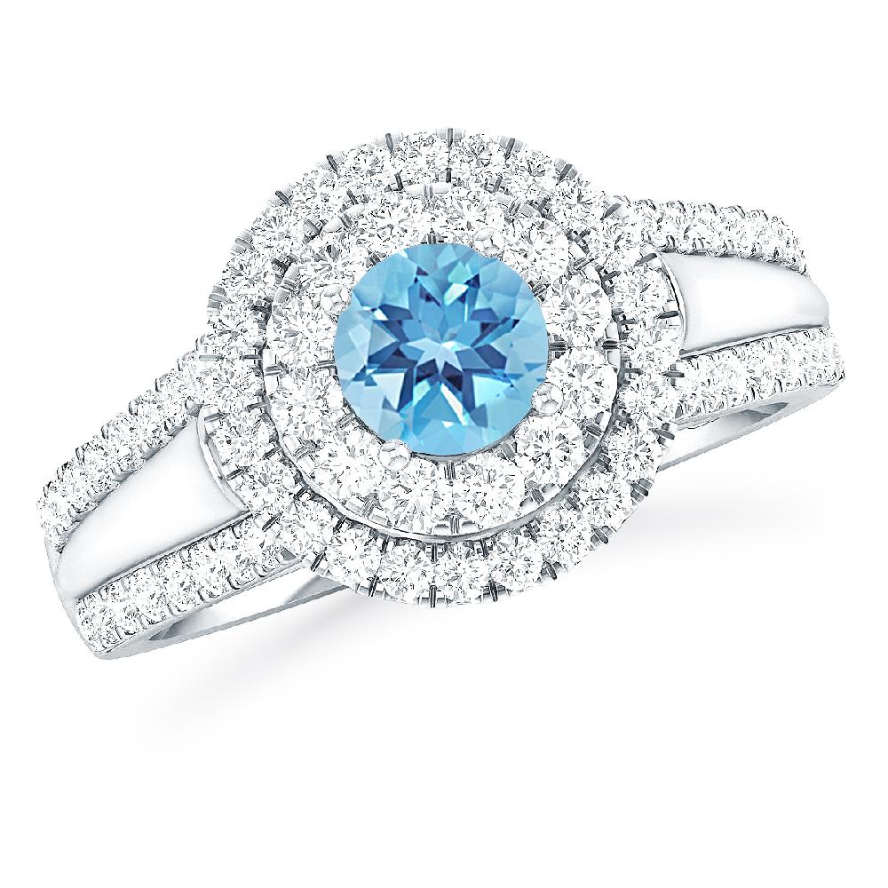 White Gold - Blue Topaz