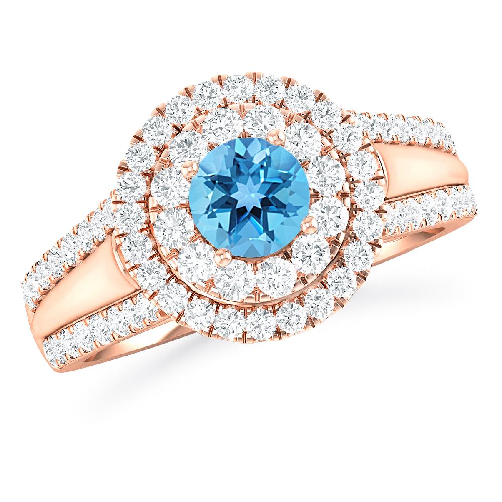 Rose Gold - Blue Topaz