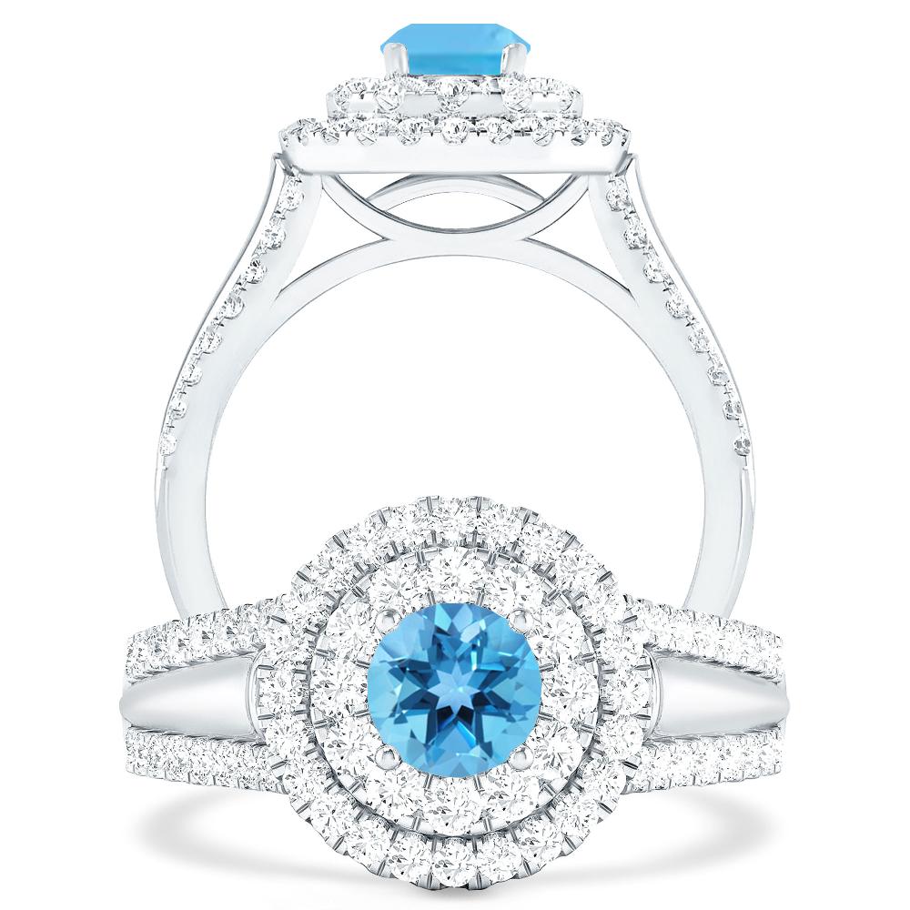 White Gold - Blue Topaz