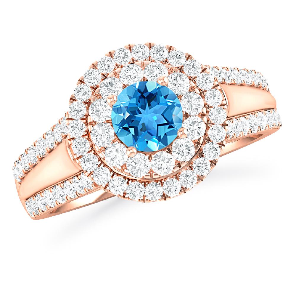 Rose Gold - Blue Topaz