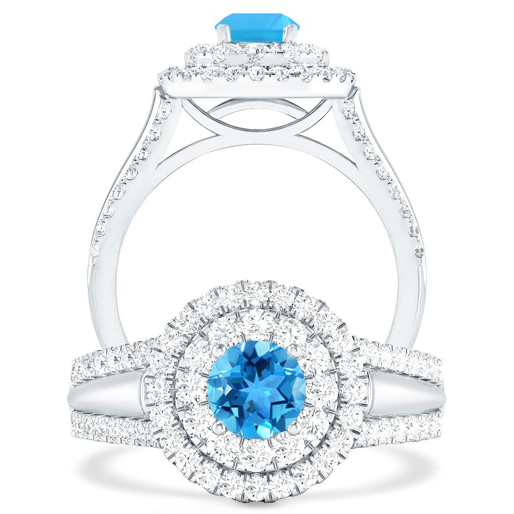 White Gold - Blue Topaz