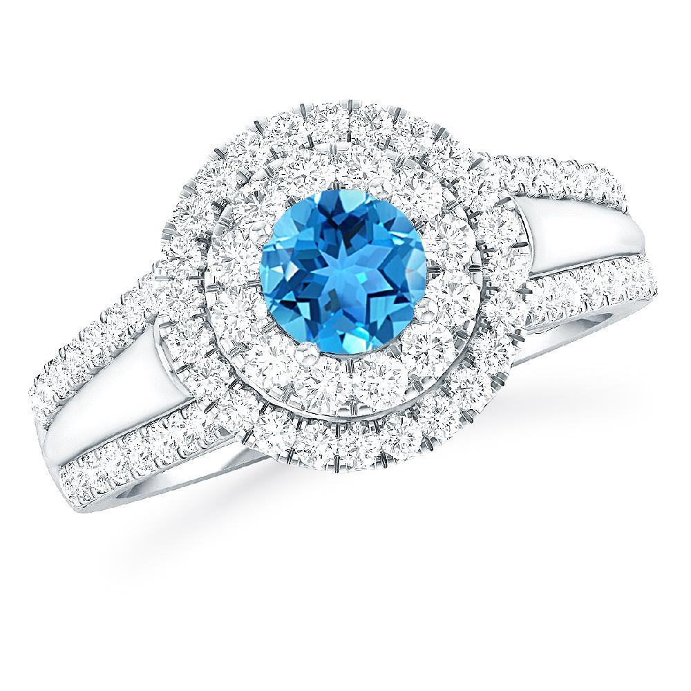 White Gold - Blue Topaz