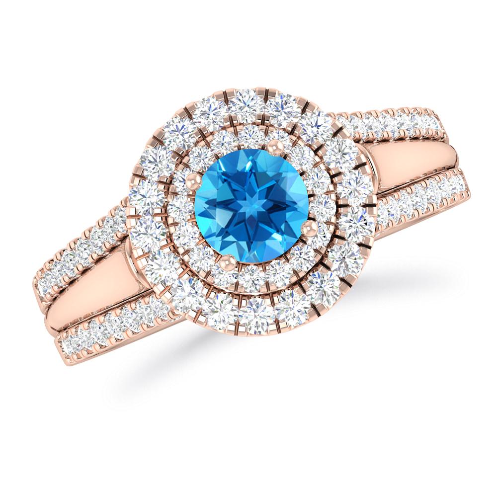 Rose Gold - Blue Topaz