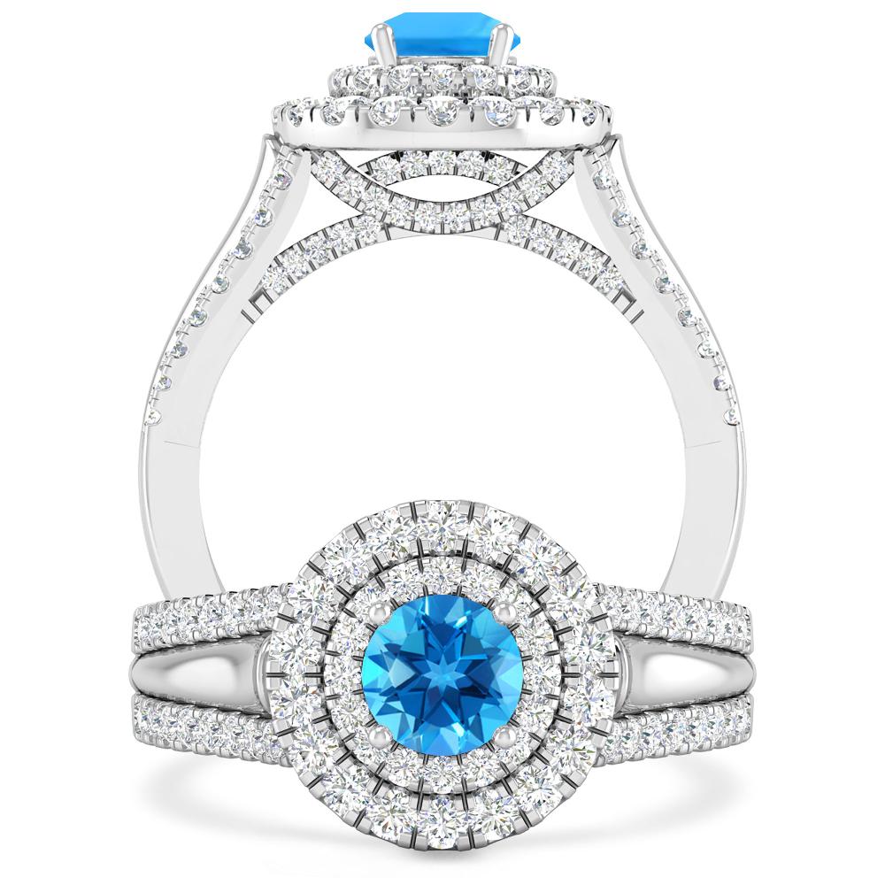 White Gold - Blue Topaz