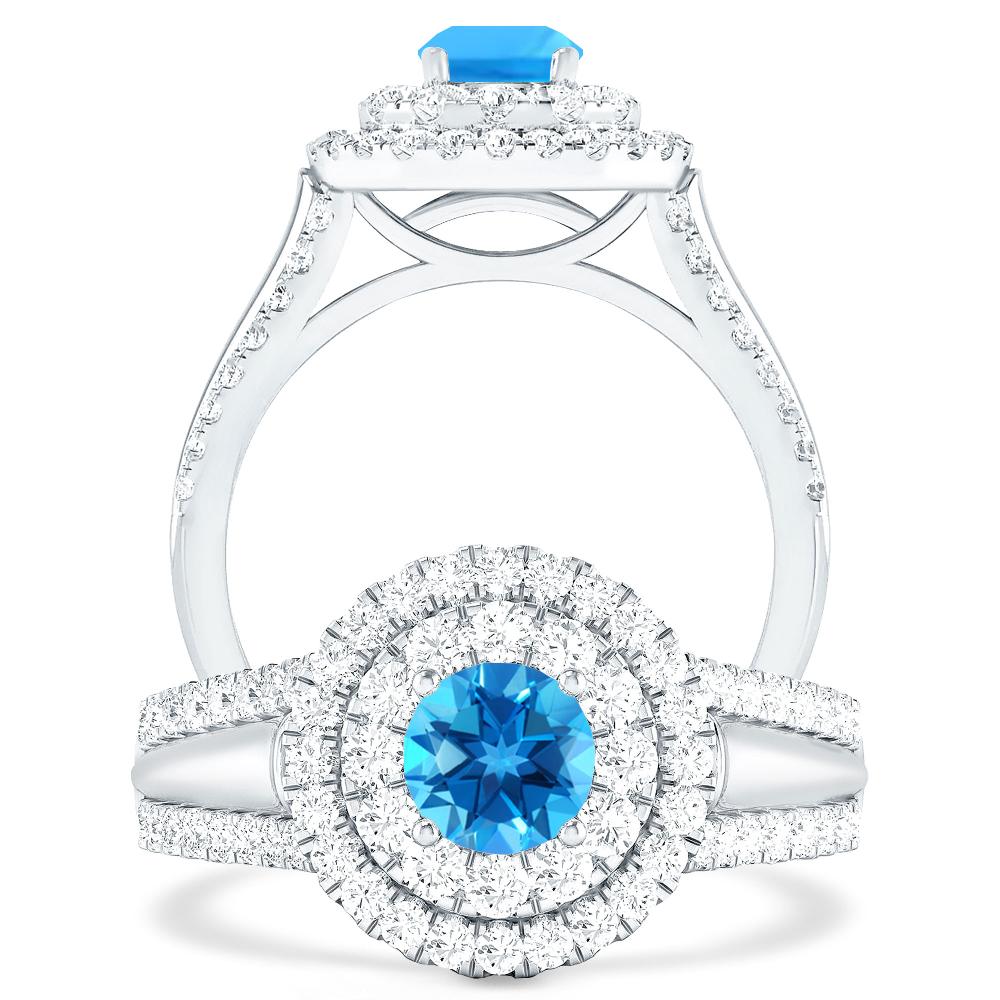 White Gold - Blue Topaz