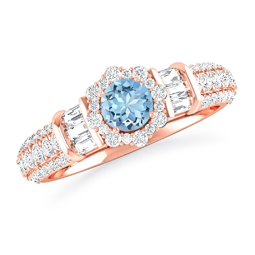 Rose Gold - Aquamarine