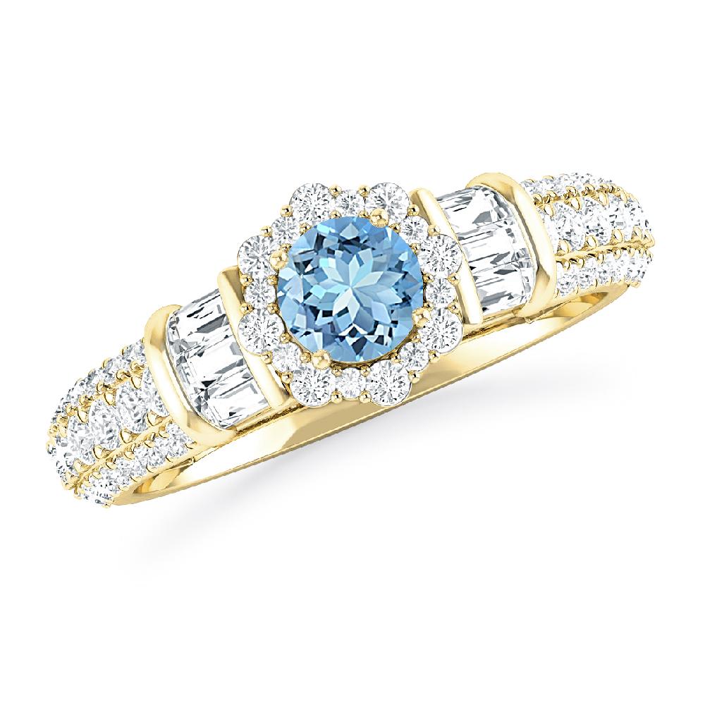 Yellow Gold - Aquamarine