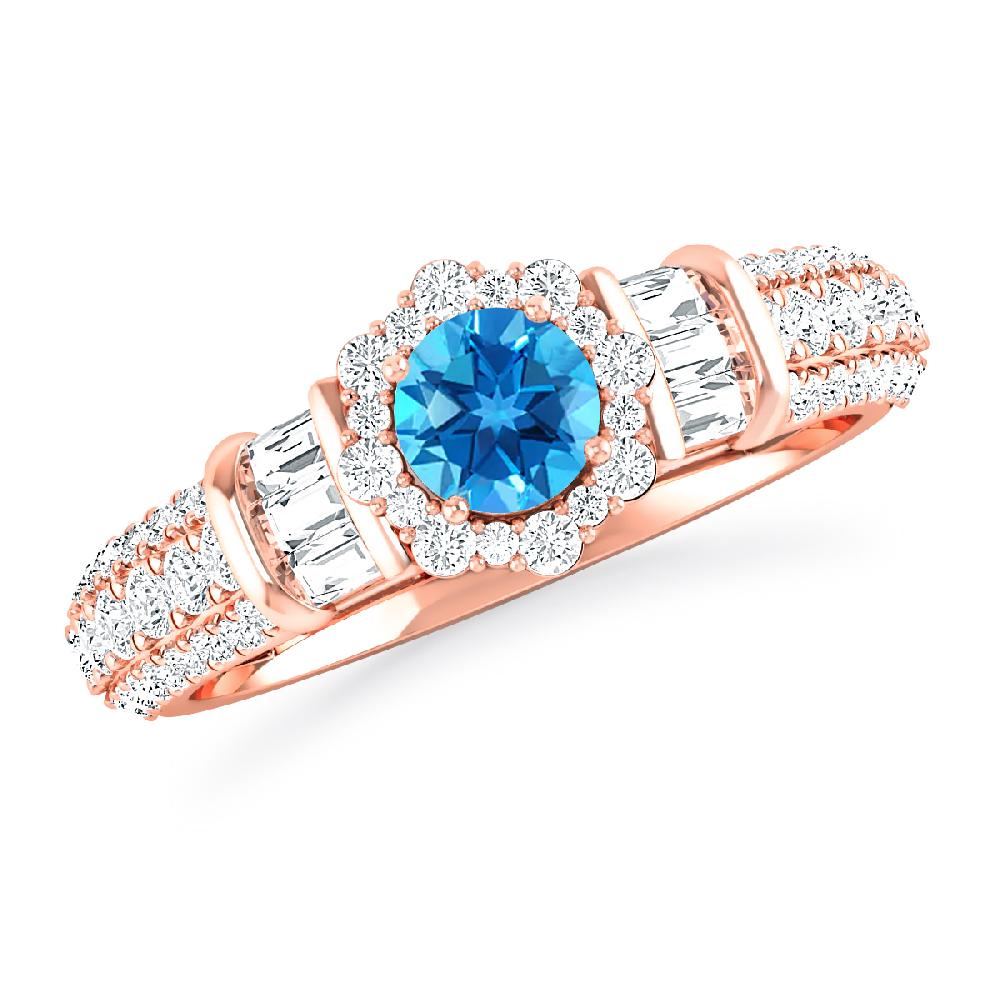 Rose Gold - Blue Topaz