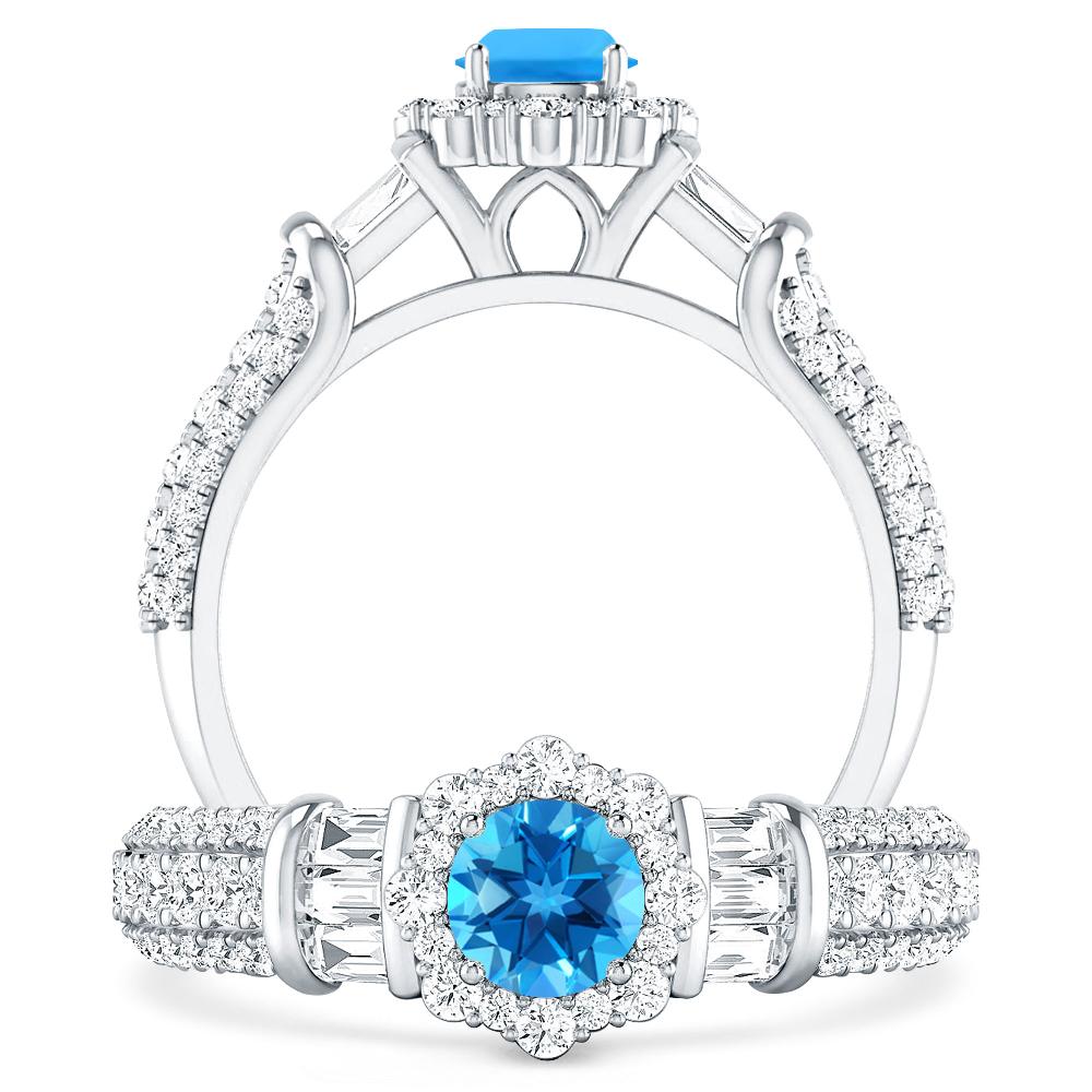 White Gold - Blue Topaz