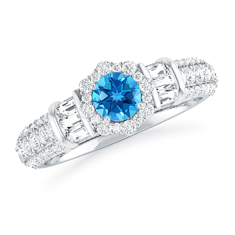 White Gold - Blue Topaz