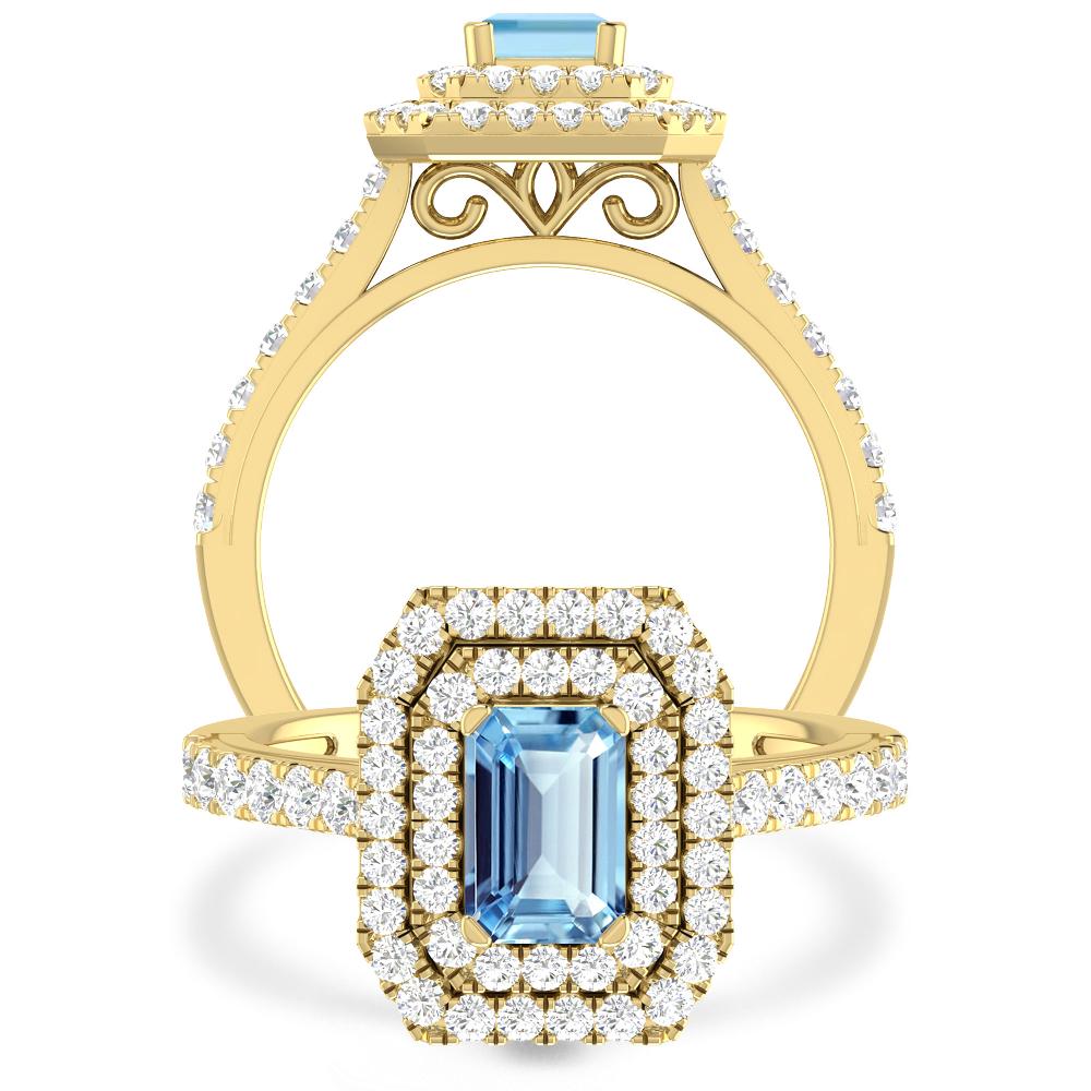 Yellow Gold - Aquamarine