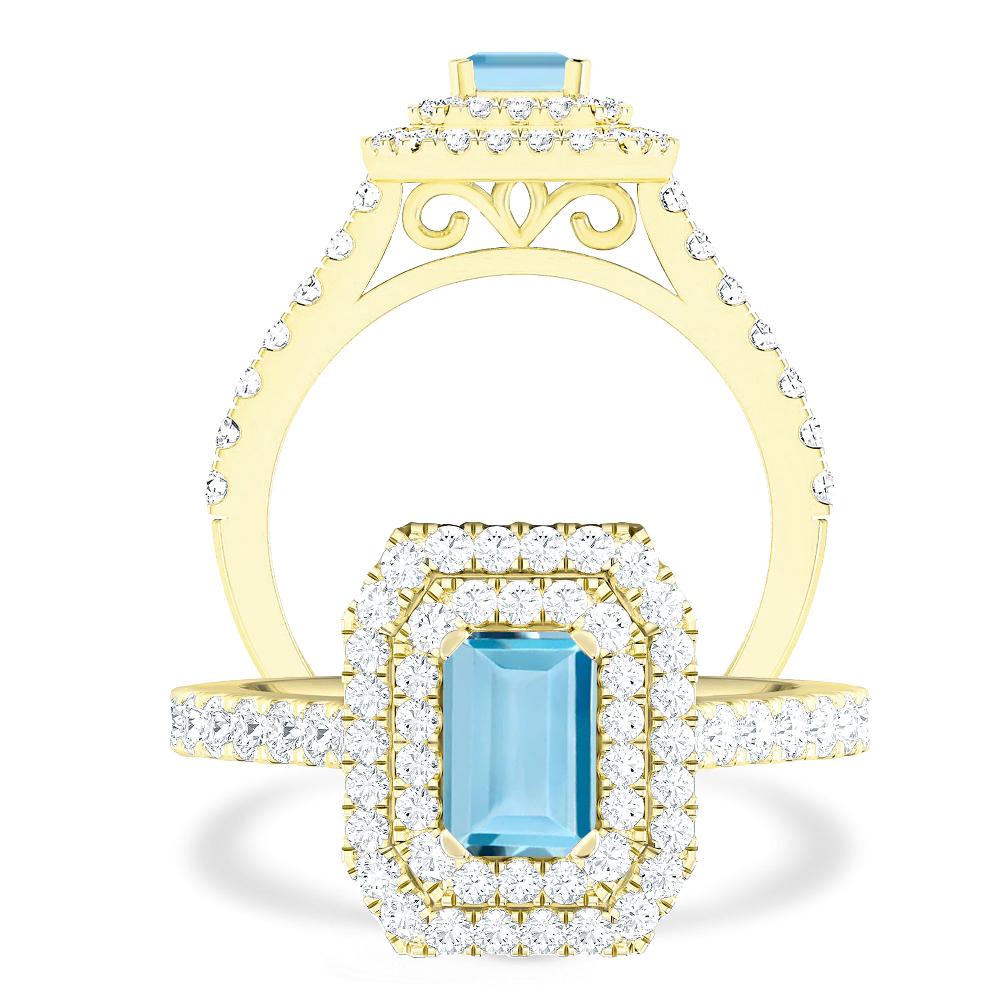 Yellow Gold - Aquamarine