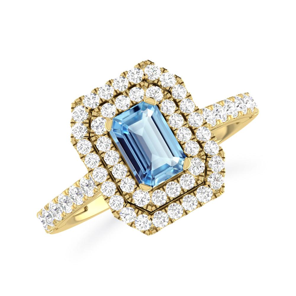 Yellow Gold - Aquamarine