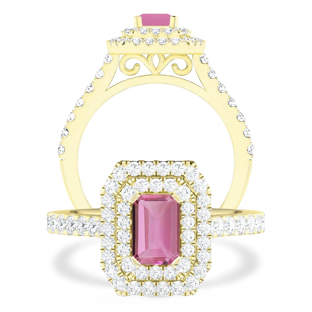 Yellow Gold - Pink Tourmaline