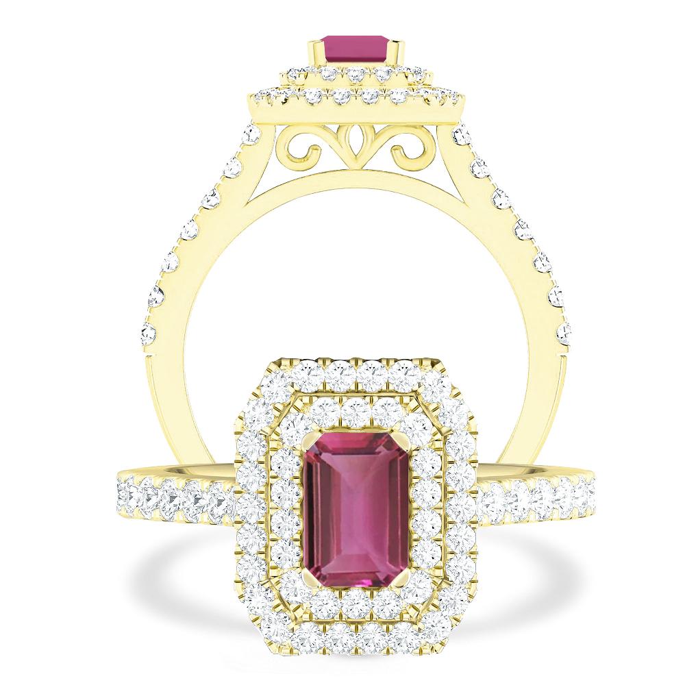 Yellow Gold - Pink Tourmaline