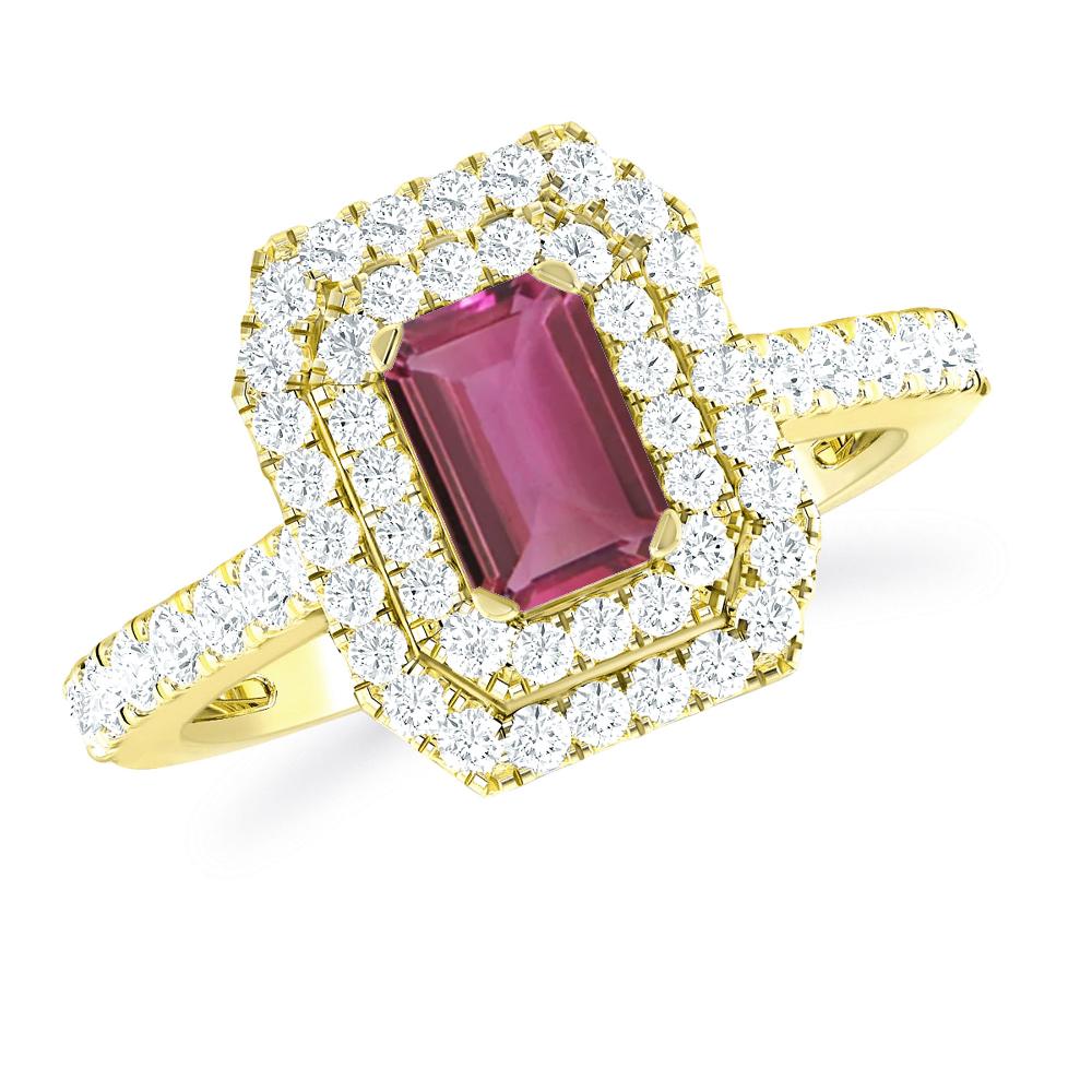 Yellow Gold - Pink Tourmaline