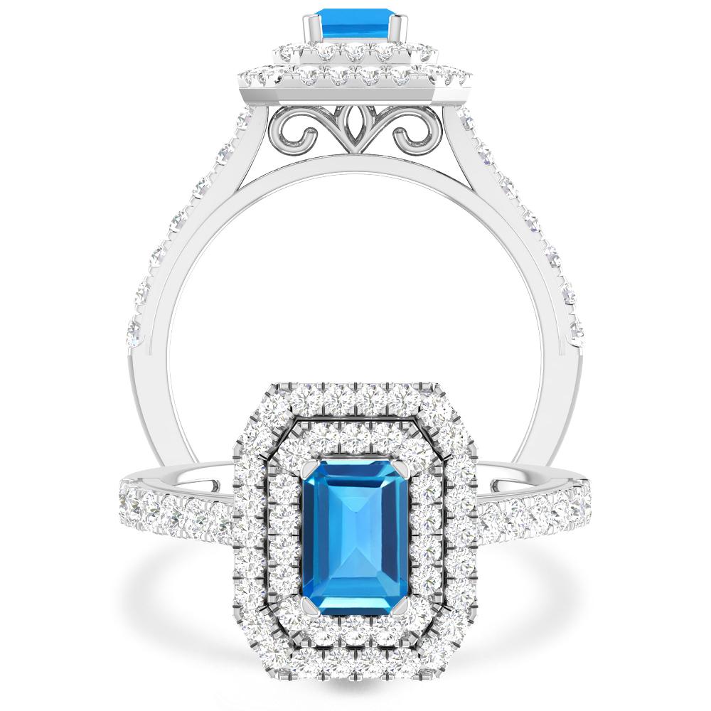 White Gold - Blue Topaz