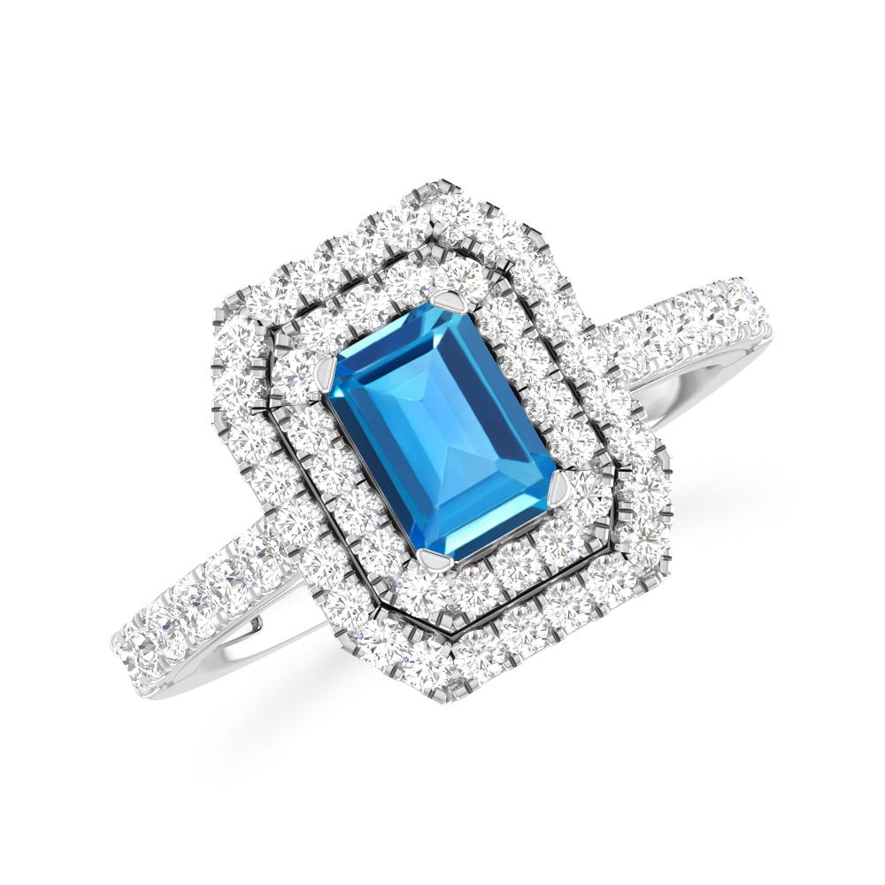 White Gold - Blue Topaz