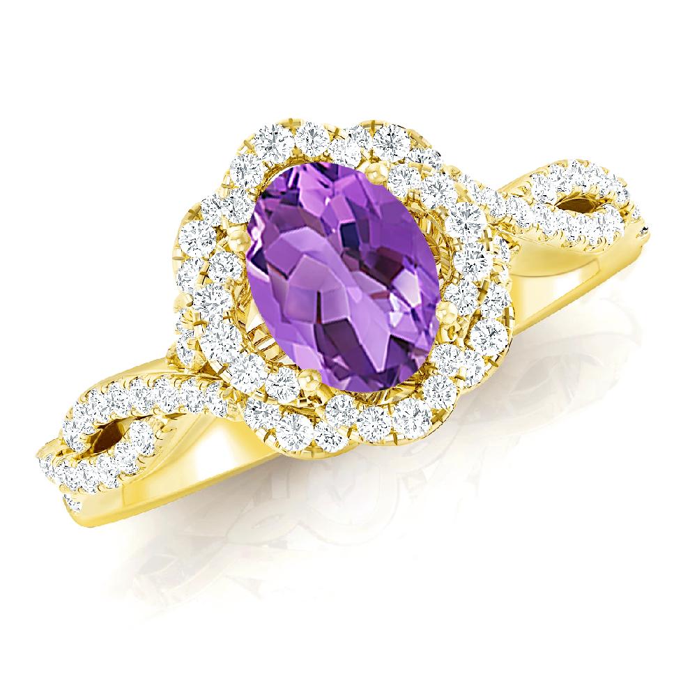 Yellow Gold - Amethyst