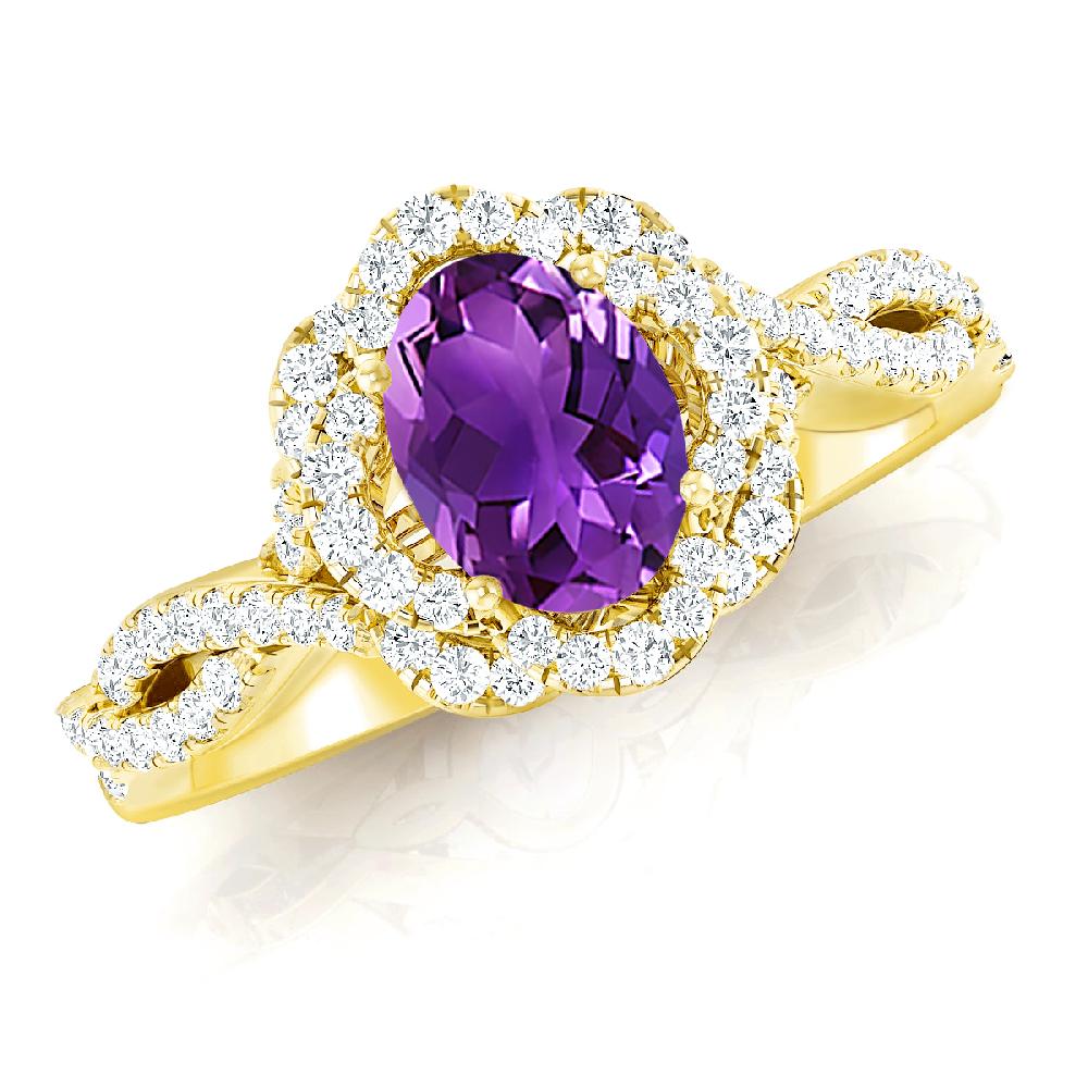 Yellow Gold - Amethyst