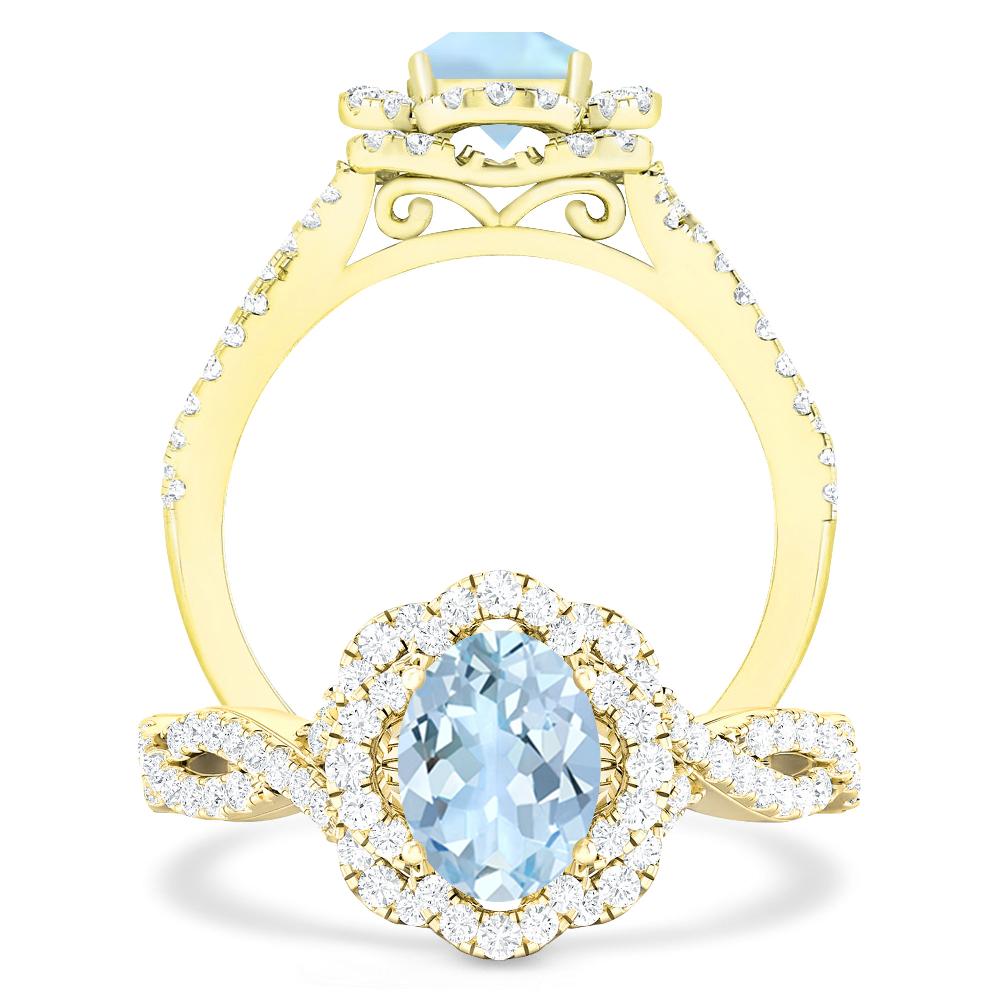 Yellow Gold - Aquamarine