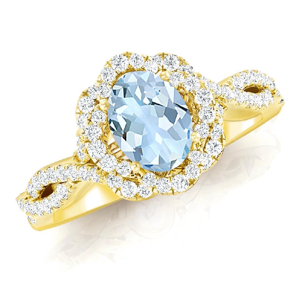 Yellow Gold - Aquamarine