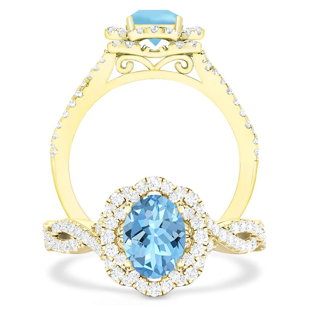 Yellow Gold - Aquamarine