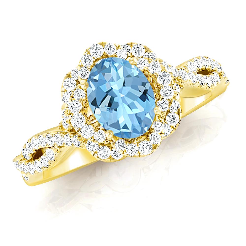 Yellow Gold - Aquamarine