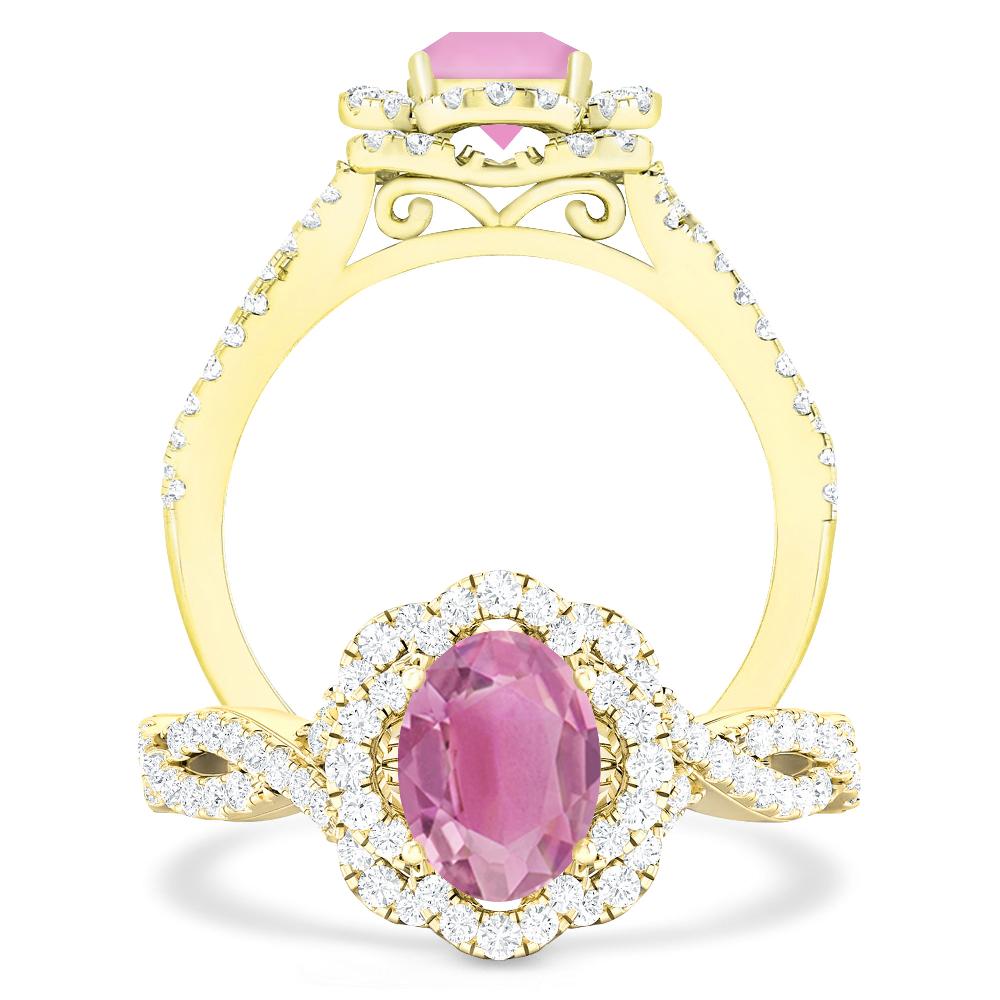 Yellow Gold - Pink Tourmaline