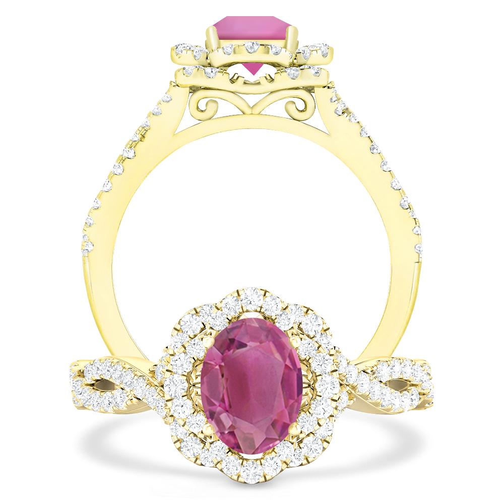 Yellow Gold - Pink Tourmaline