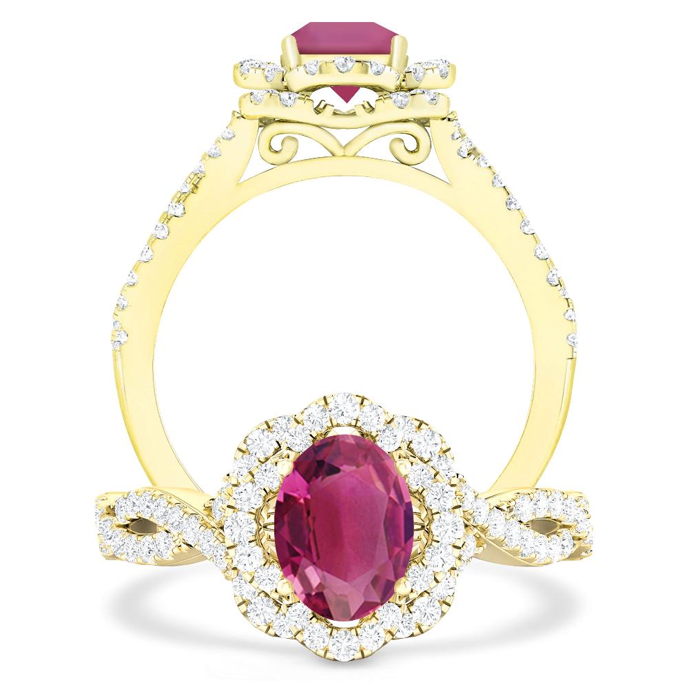 Yellow Gold - Pink Tourmaline