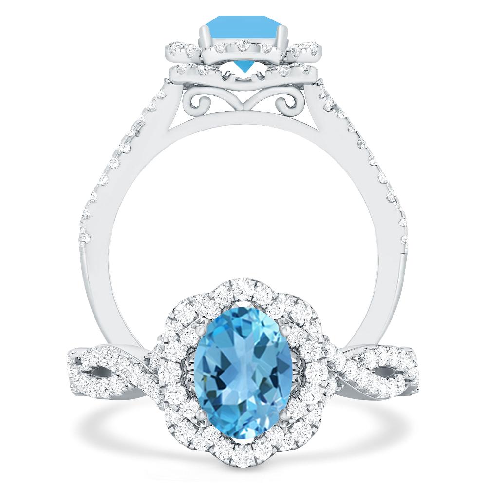 White Gold - Blue Topaz