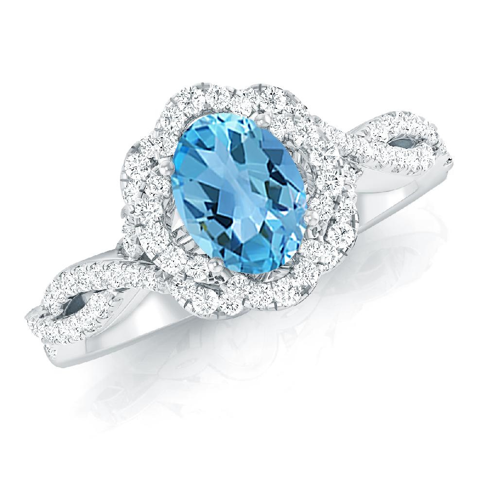 White Gold - Blue Topaz