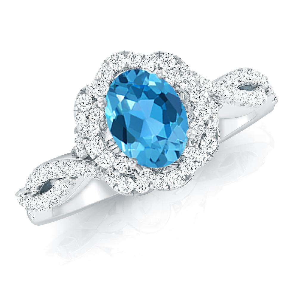 White Gold - Blue Topaz