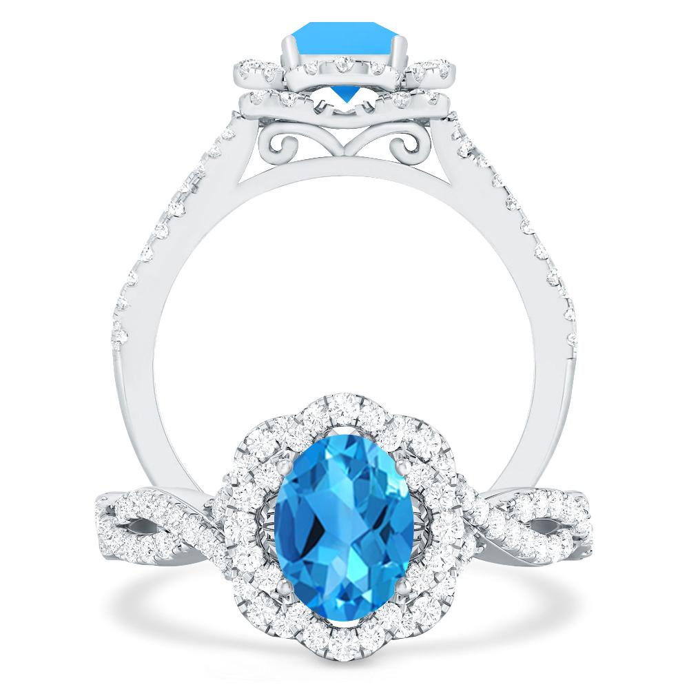 White Gold - Blue Topaz